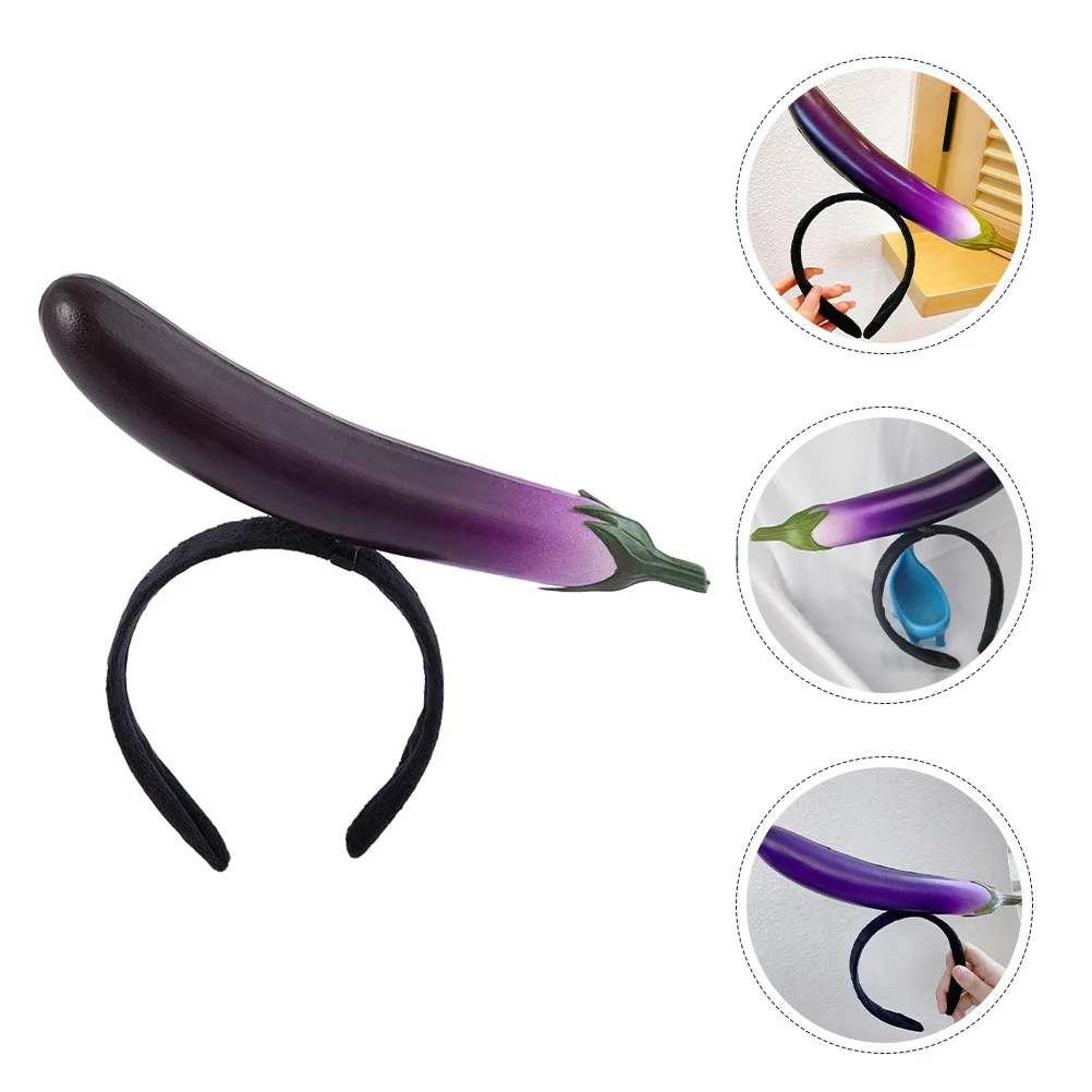 

Head Band Eggplant Headband Hair Decor Chili Cartoon Cute Vegetable Headdress
