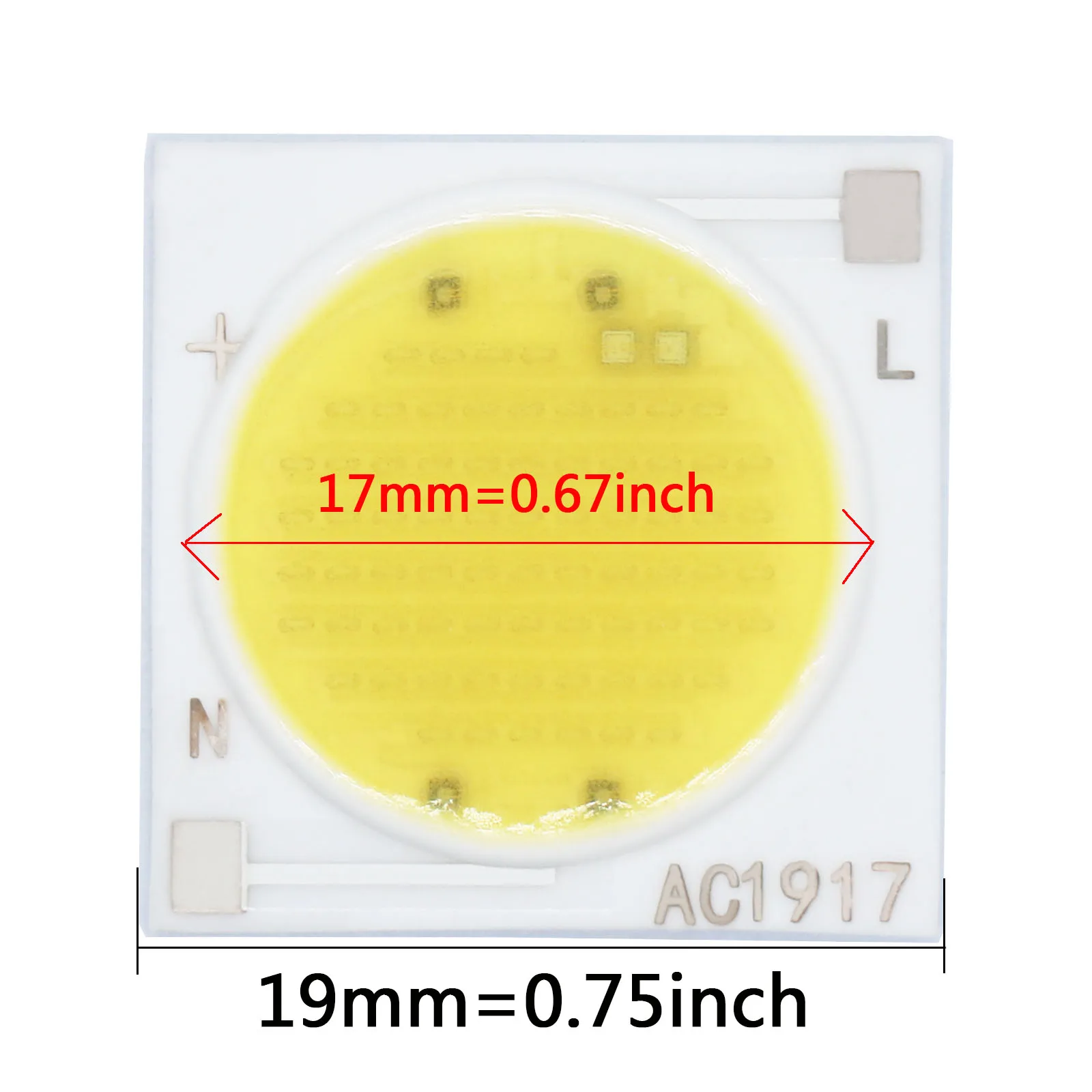 10 buah AC220V 12W 15W 20W 30W LED Chip sumber keramik substrat daya tinggi COB 19mm bohlam lampu sorot Downlight DIY