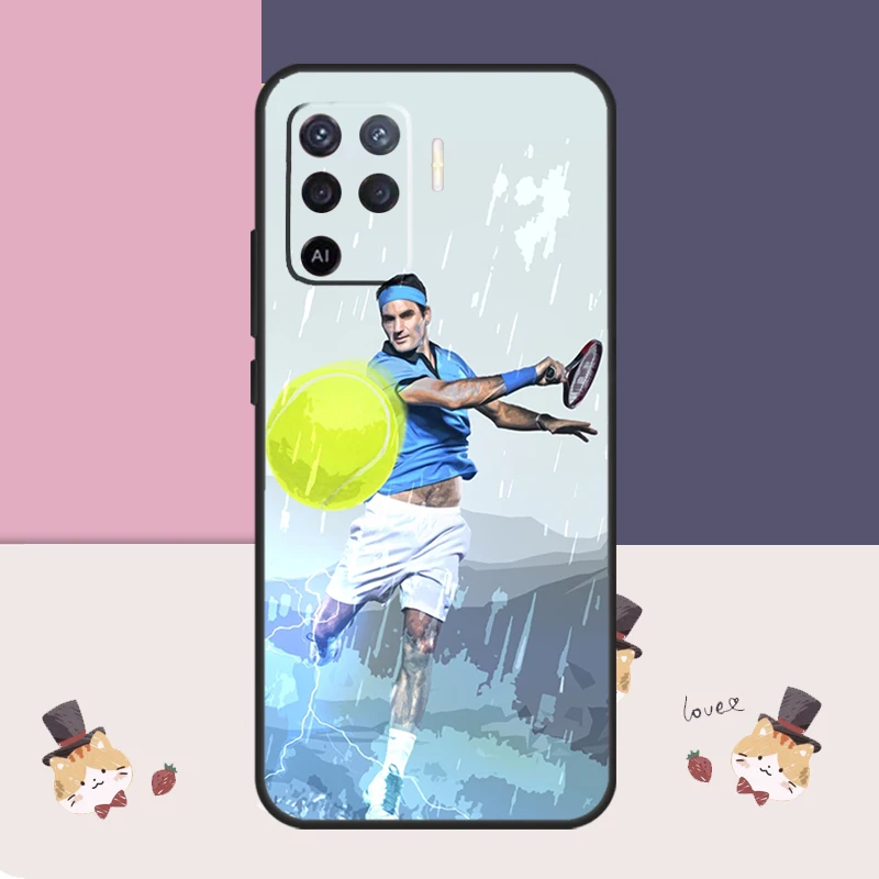 Tennis Roger Federer RF For OPPO A77 A57 A18 A58 A78 A98 A15 A17 A54 A74 A94 A52 A72 A5 A9 A53 S A16 A76 A96 Case