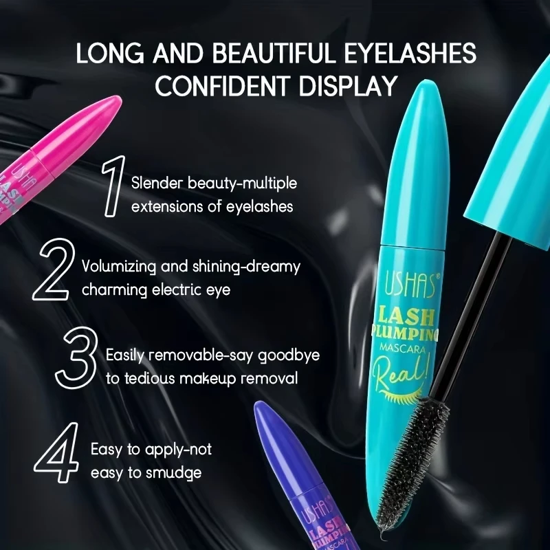 Ultra Long Lasting Mascara 4D Waterproof Mascara Liquid Fiber Mascara 360 Degree Spiral Brush Eyelashes Extension Cosmetic