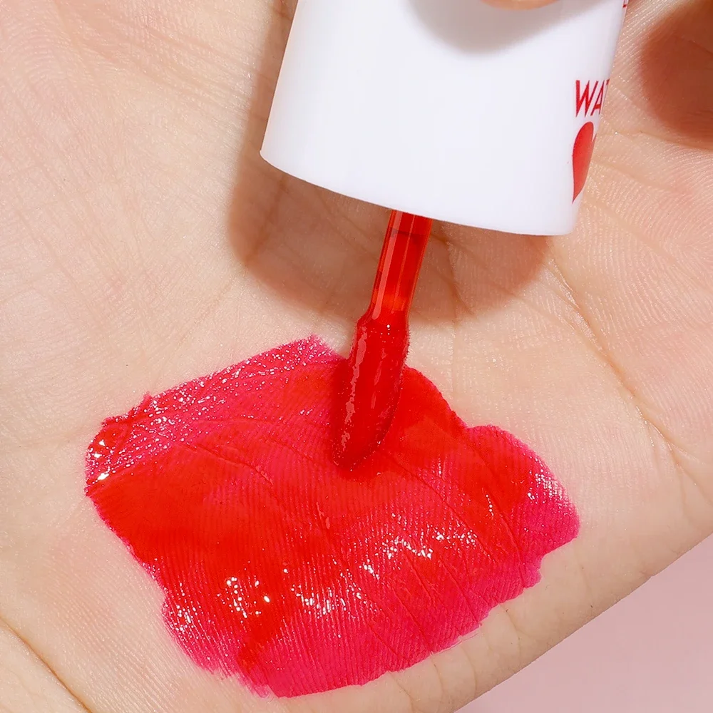 Tinte de labios rojo duradero, colorete de brillo de labios 2 en 1, lápiz labial líquido, tinte de labios, taza antiadherente, mancha de labios, maquillaje coreano, cosmético