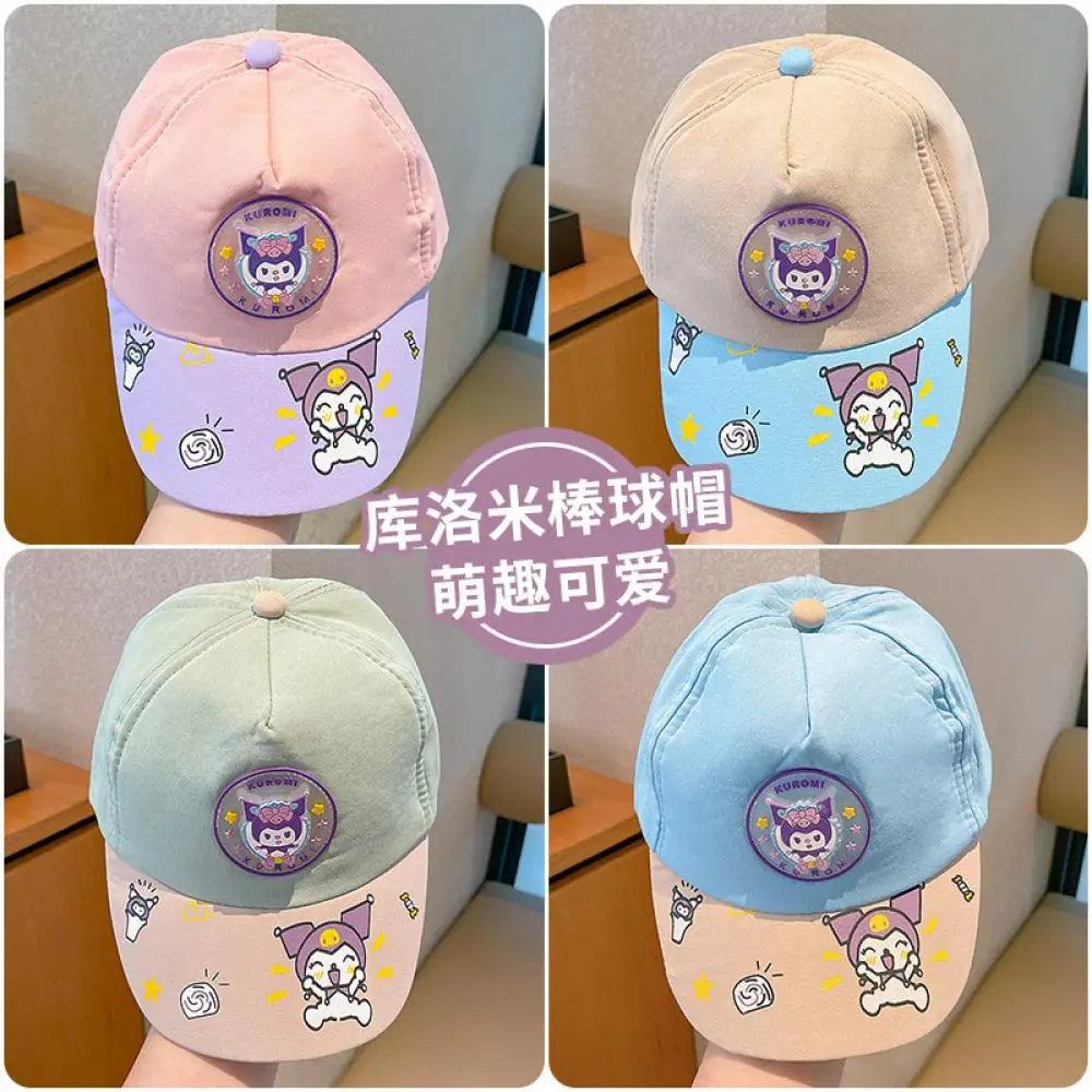 

Новая детская бейсболка со светодиодной подсветкой Sanrio, милая уличная солнцезащитная кепка с 3D принтом Куроми для мальчиков и девочек, милая шляпа от солнца для детей