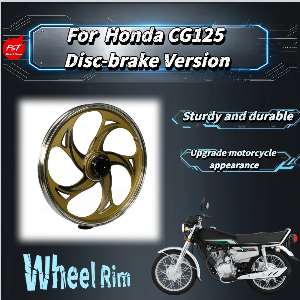 For Honda CG125 18 Inch Bauhinia Disc‑Brake Front Alloy Wheel Rim Wear‑resistant Stable‑riding Smooth operation Spare accessorie