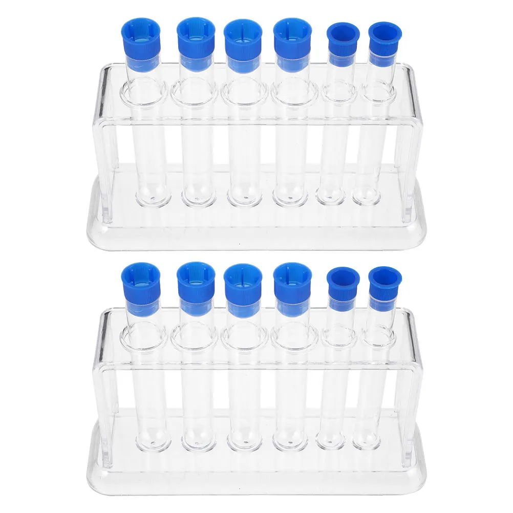 

2Sets Clear Plastic Test Tube Rack Stable Holder for Scientific Experiments Classroom Lab Use Party Candy Storage