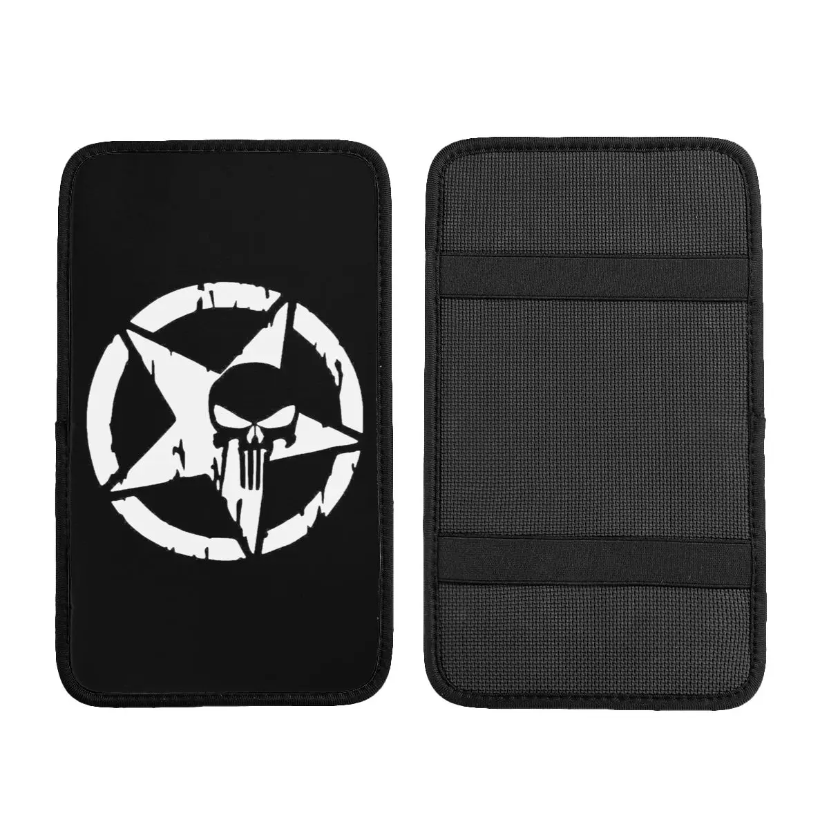 Punishers Skull Car Armrest Cover Cool Center Console Pad Storage Box Mat