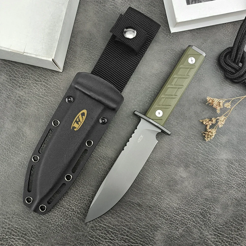 High Quality ZT 0006 Wild Survival EDC Straight Knife Multifunctional G10 Handle D2 Steel Fixed Blade Knife for Camping, Hunting