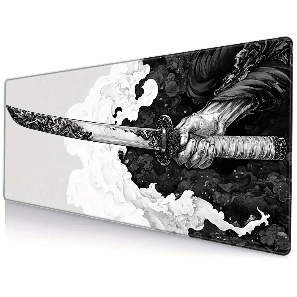 CIFBUY Mouse Pad Japanese Katana Anti Slip Gaming Desk Mat Smooth Surface For PC Laptop Office Computer Accessories