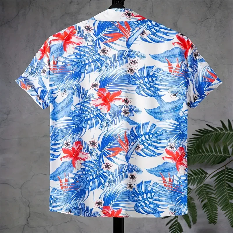 Fashionable and avant-garde men's casual beach surfing essential short sleeved vacation shirt men's fashionable cardigan