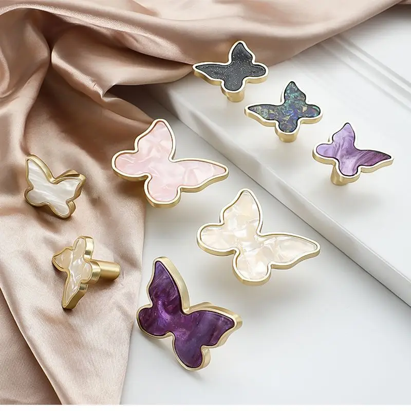 Handles Drawer Cabinet Furniture Kitchen Handles for Cabinet Knob Door Drawer Furniture Kitchen Knob Butterfly Shape Zinc Alloy