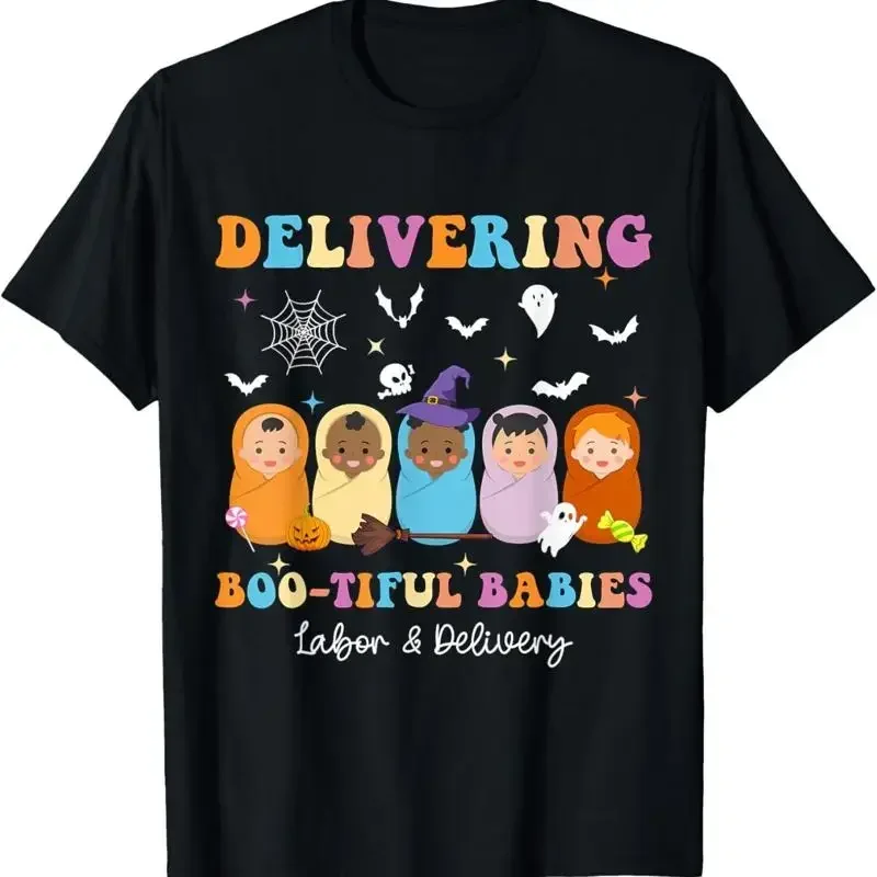Delivering Bootiful Babies Halloween Labor Delivery Nurse T Shirt