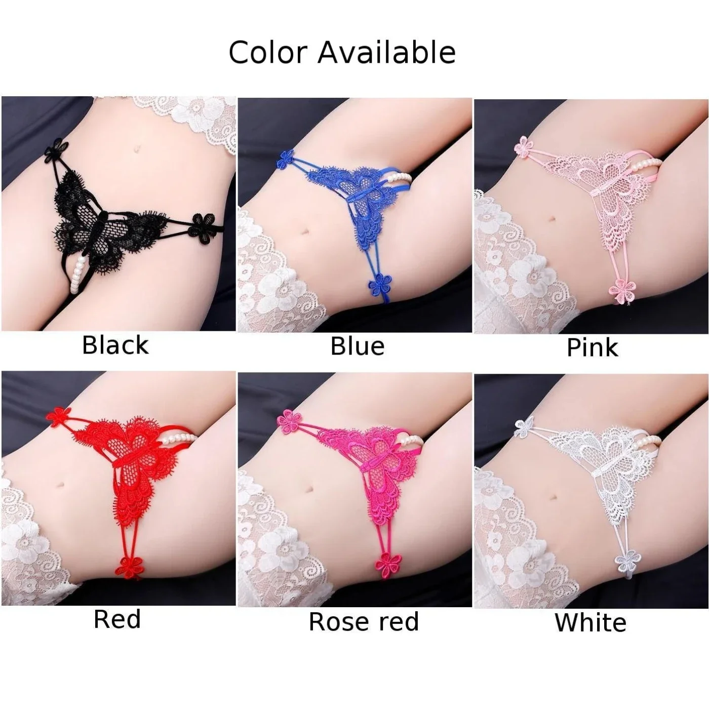 Fashionable Thin Ribbon Bow Thongs Underwear Briefs Underpanties Sexy Lingerie