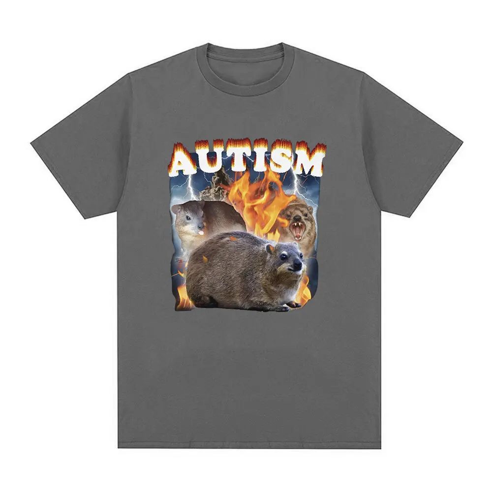 Autism Funny Opossum Meme Graphic T-shirt Men's Women Fashion Vintage Short Sleeve T-shirts Cotton Round Neck Oversized T Shirt