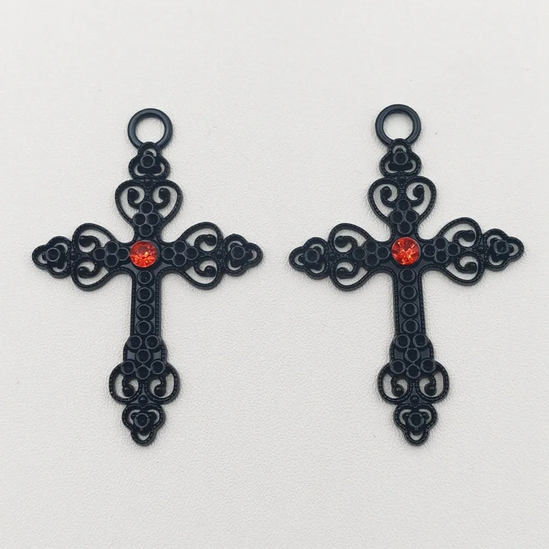 10pcs Silver Color 50x34mm Jesus Cross Charms Love And Redemption Pendant For DIY Handmade Metal Jewelry Making Accessorie