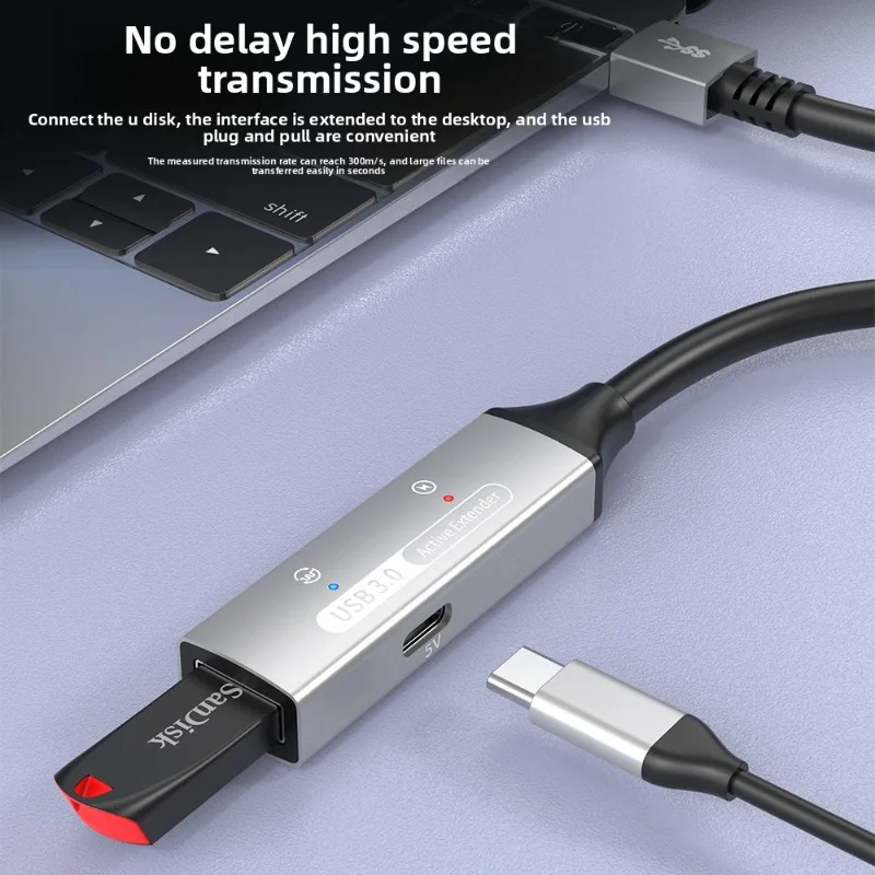 Active USB 3.0 Extension Cable 5M Male To Female 3.0 Extension Cord with Booster Type C USB C To USB 3.0 Active Cable 5M
