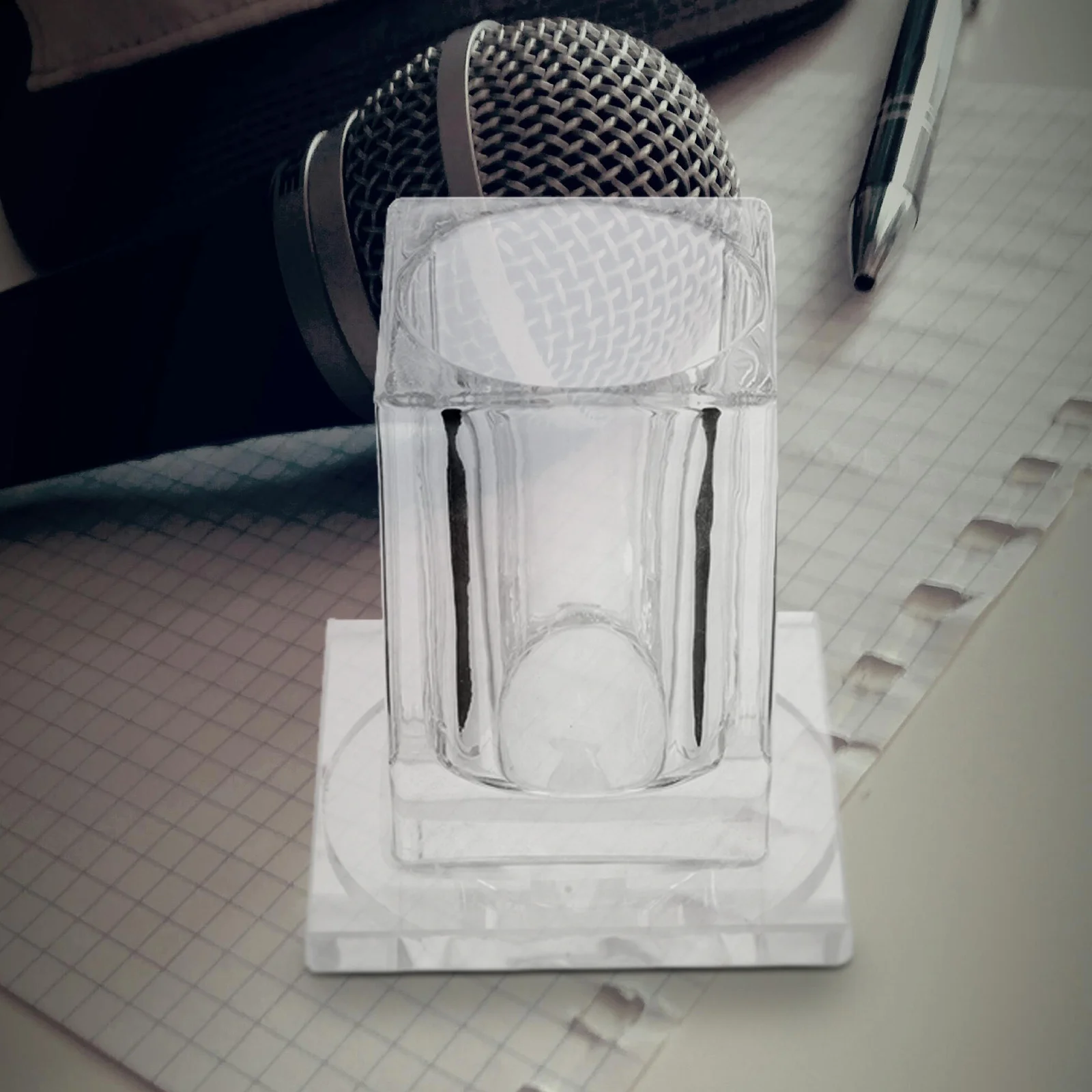 

Exquisite Workmanship Acrylic Mic Stand for Tabletop Stable Microphone Support in Office Mic Stand Microphone Stand,