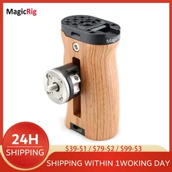 MAGICRIG Wooden Rosette Side Handle W/ARRI Rosette M6 Screw for DSLR Camera Cage /Shoulder Mount Support (for Left/Right Hand)