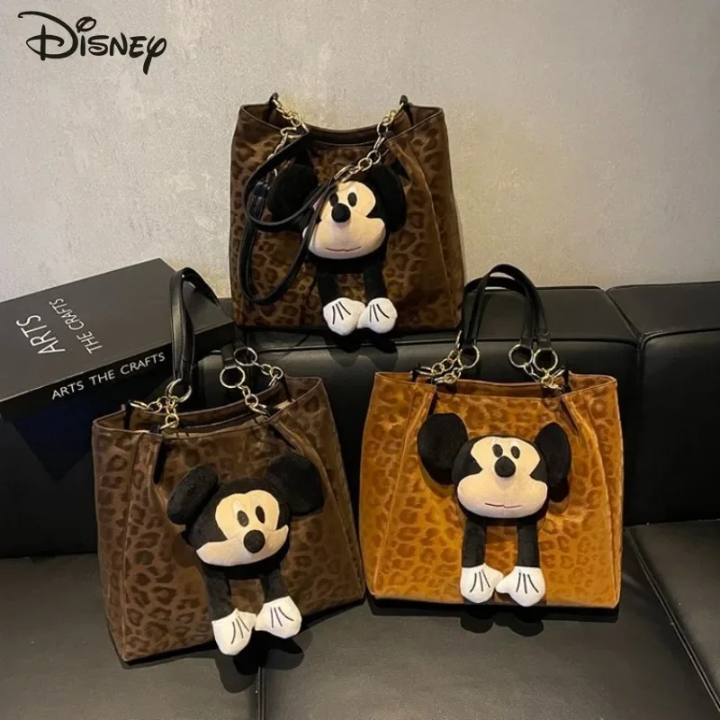 

Disney Mickey New Women's Shoulder Bag Cartoon Large Capacity Women's Handbag Fashion High Quality Girls' Commuting Storage Bag