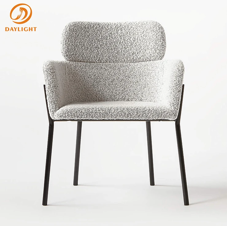 luxury high end dining chairs modern cafe furniture boucle dining chair in hotels for restaurants and coffee shops