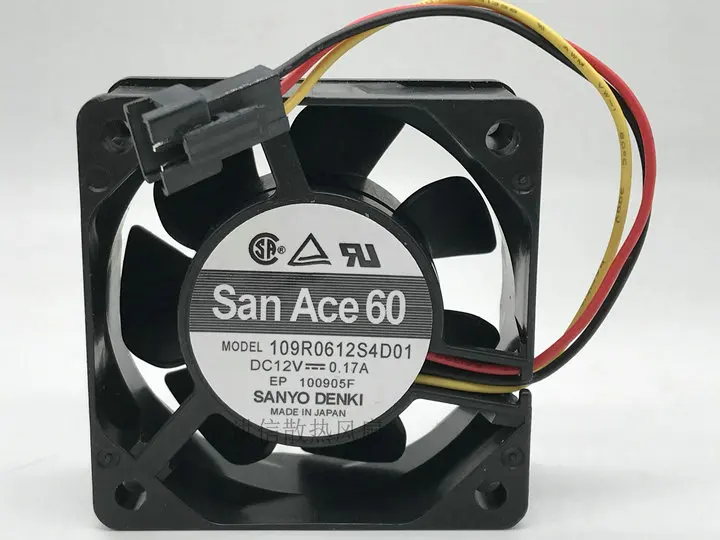 

Sanyo Denki 109R0612S4D01 DC 12V 0.17A 60x60x25mm 3-Wire Server Cooling Fan