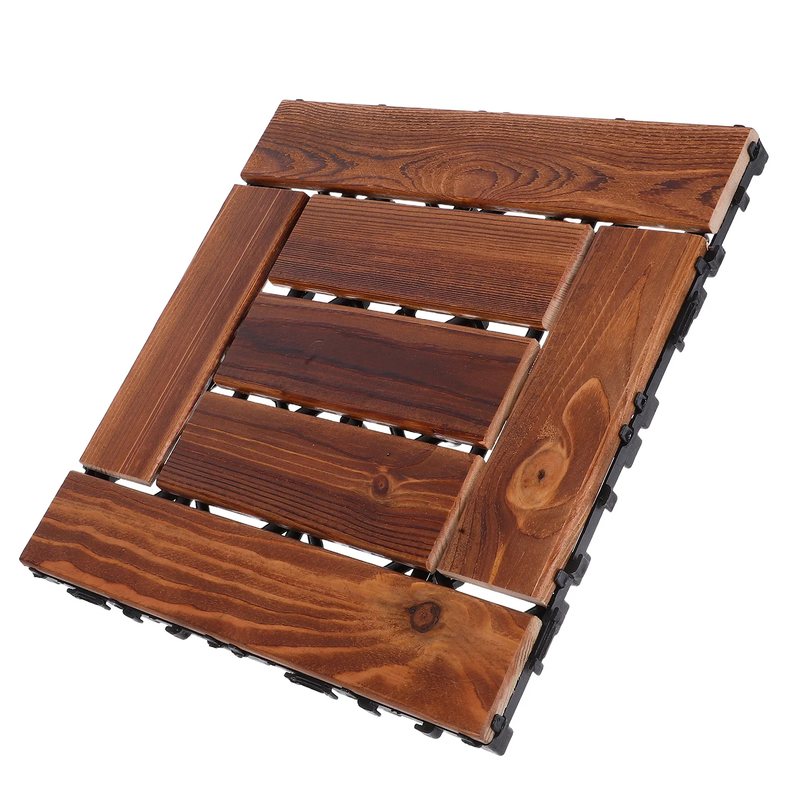 

Carbonized Wood Decking Boards Thickened Interlocking Outdoor Patio Flooring Tiles for Garden Balcony Use Outdoor Wood Tiles