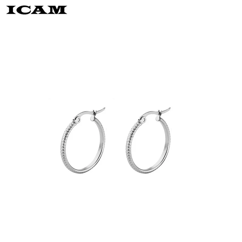 ICAM Golden Silver Black Color Hoop Earrings Simple Round Hollow Fashion Personalized Ear Jewelry Gift For Wedding Party Kupe