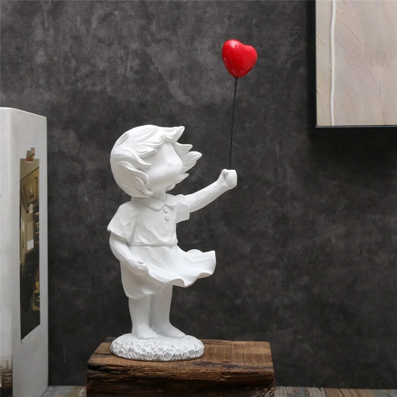 

ABPQ-Girl Holding Balloon Ornament, Living Room Decoration, Peace, Anti-War And Love Ornament