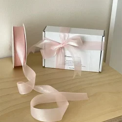 Beautiful Translucent Chiffon Ribbons 2.5cm Width DIY Handicraft Bowknot Festival Gift Box Packing Ribbons