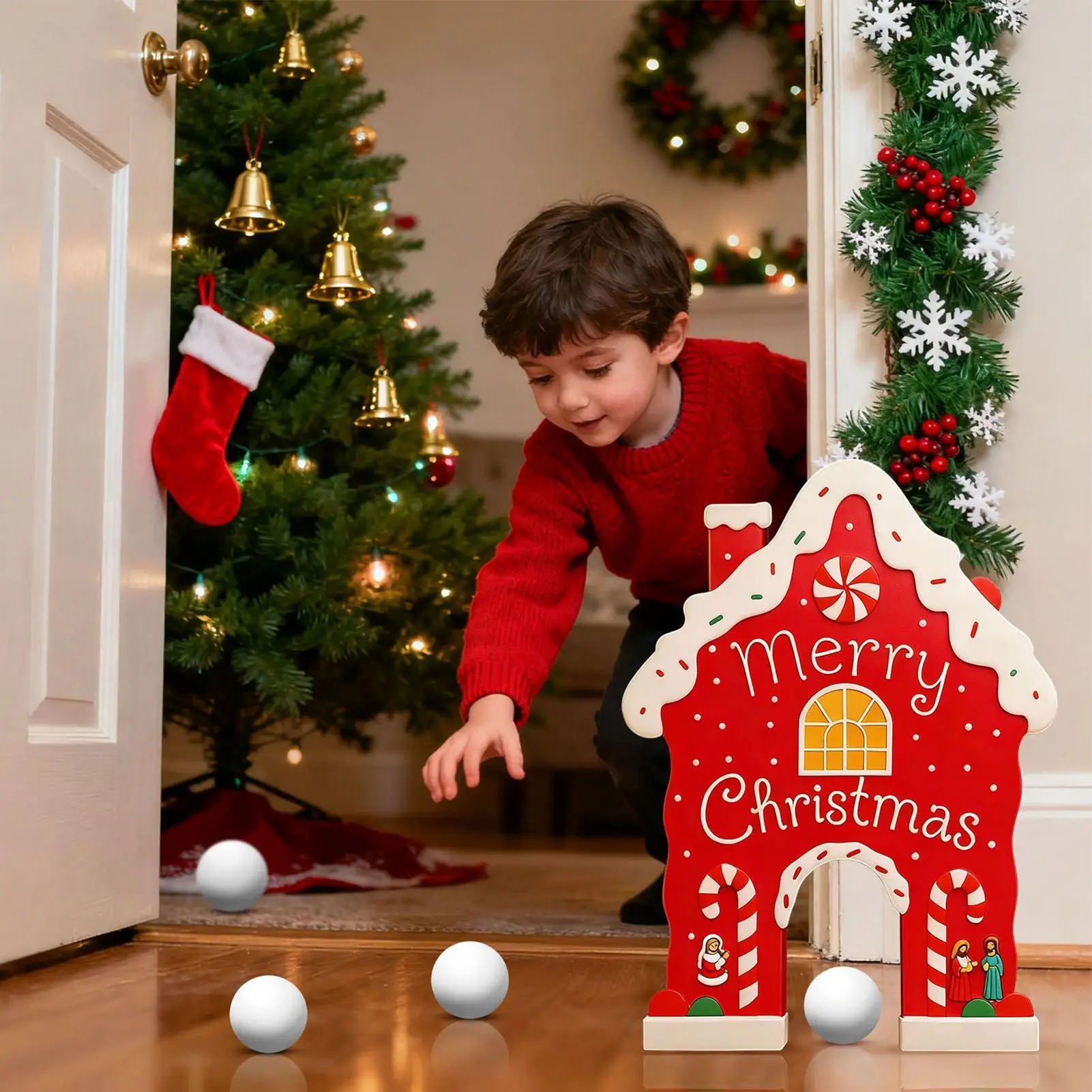 Juguetes de Golf, juguetes de Navidad reutilizables, juego de Golf de pan de jengibre con bolas, bastón de caramelo para adolescentes, adultos, familia, sala de estar, Fiesta al aire libre