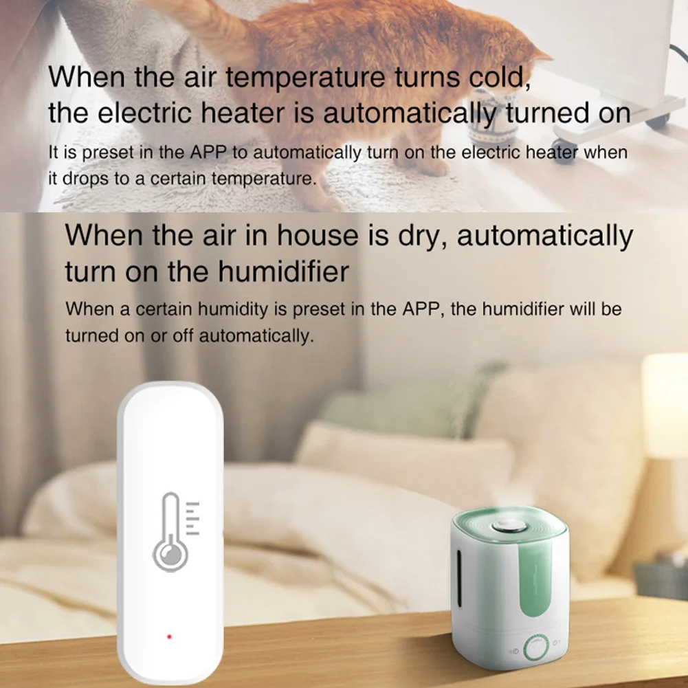 Tuya ZigBee/WiFi Temperature Humidity Sensor Detector Smart Home Thermometer Hygrometer APP Remote Monitor Via Smart Life Works