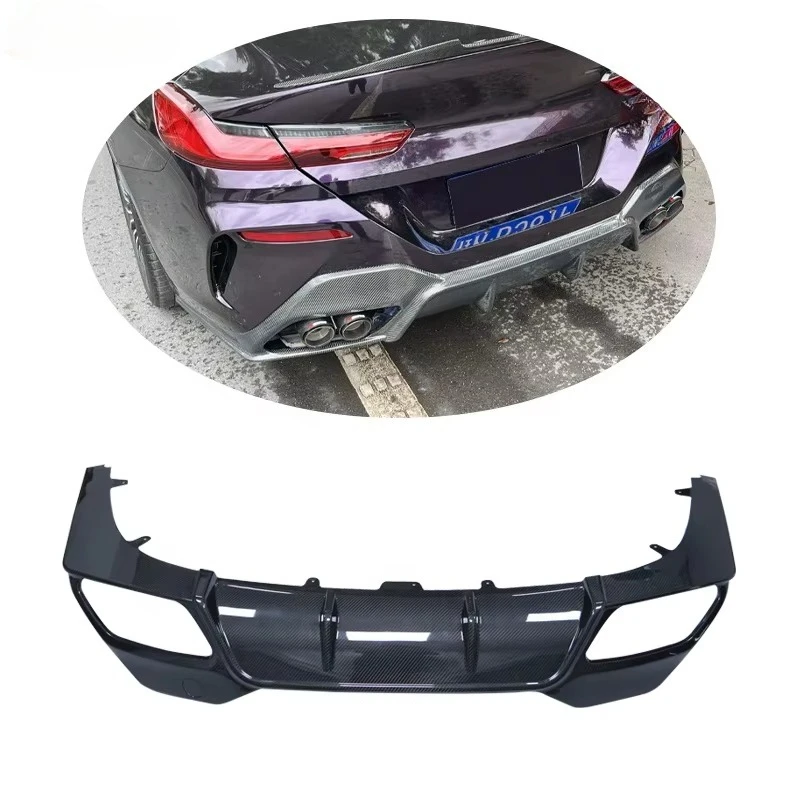 For 3D STYLE CARBON FIBER REAR DIFFUSER for  BMW 8 SERIES G14 G15 G16 4D 2D 2019-2021