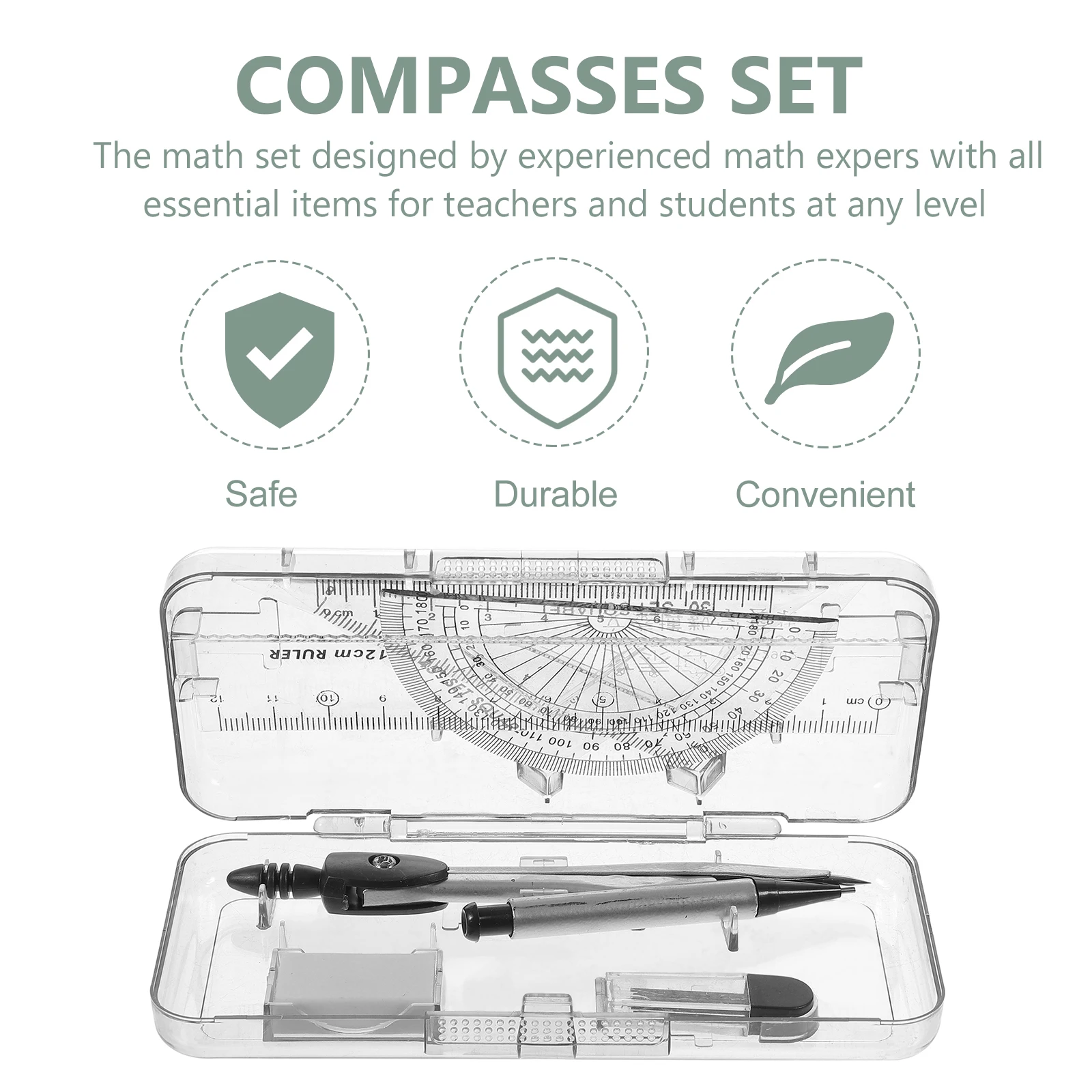 Tool Ruler Compasses Set Geometry Drawing Measurement Set Learning Professional Multifunctional Drawing Tool Set Ruler and Ruler