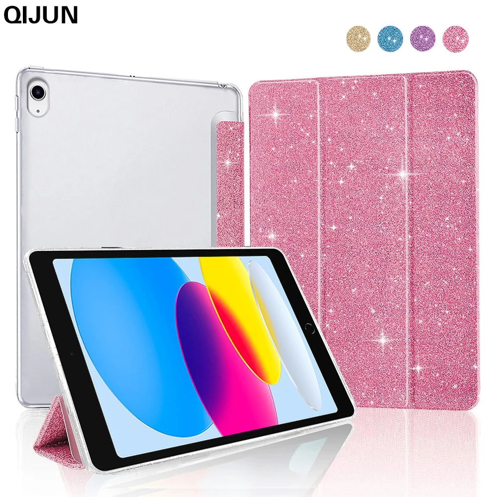 For iPad 5th 6th 7th 8th 9th 10th Gen Cover Smart Sleep and Wake UP Tablet Case For iPad Mini 9.7 10.2 10.9 2022 Sparkling Case