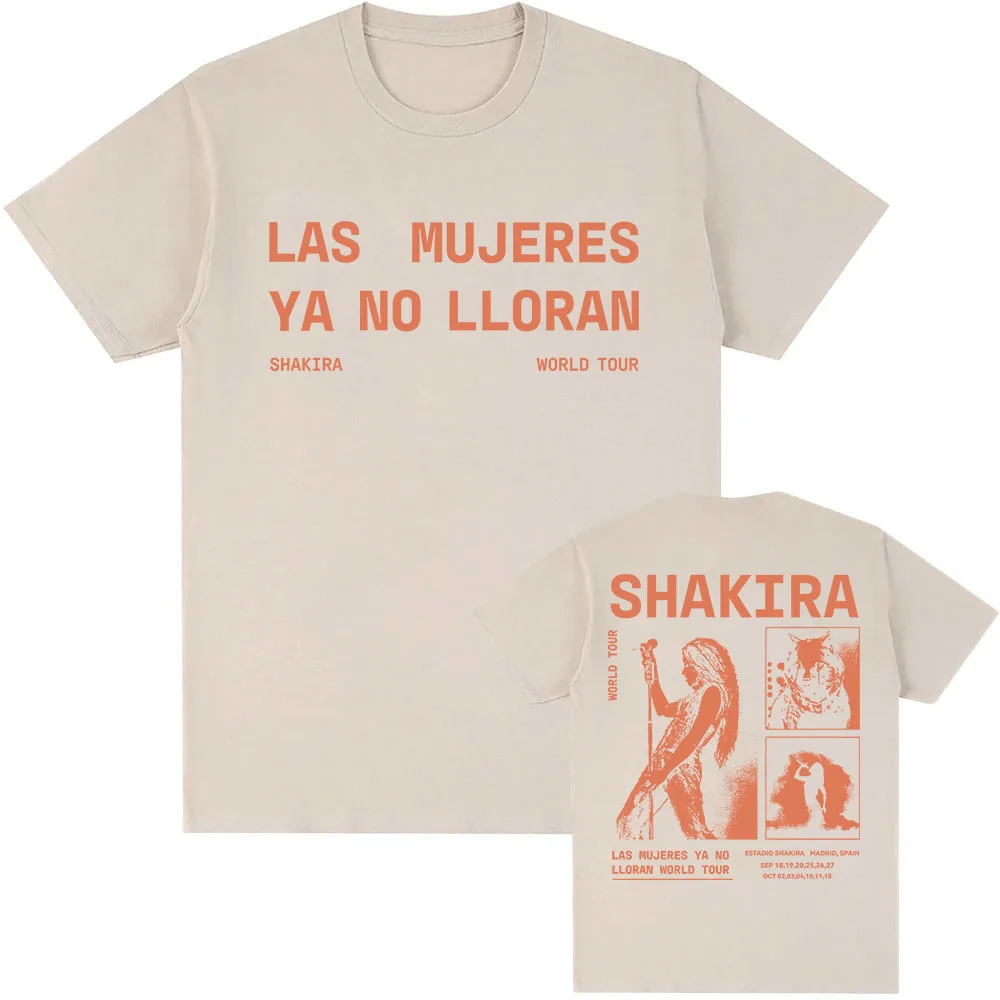 ESTADIO SHAKIRA Las Mujeres Ya No Lloran Tour T-Shirt Kurzarm Baumwolle Sommer T-Shirts Mode O-Ausschnitt Herren Damen Kleidung Print – Detail 5