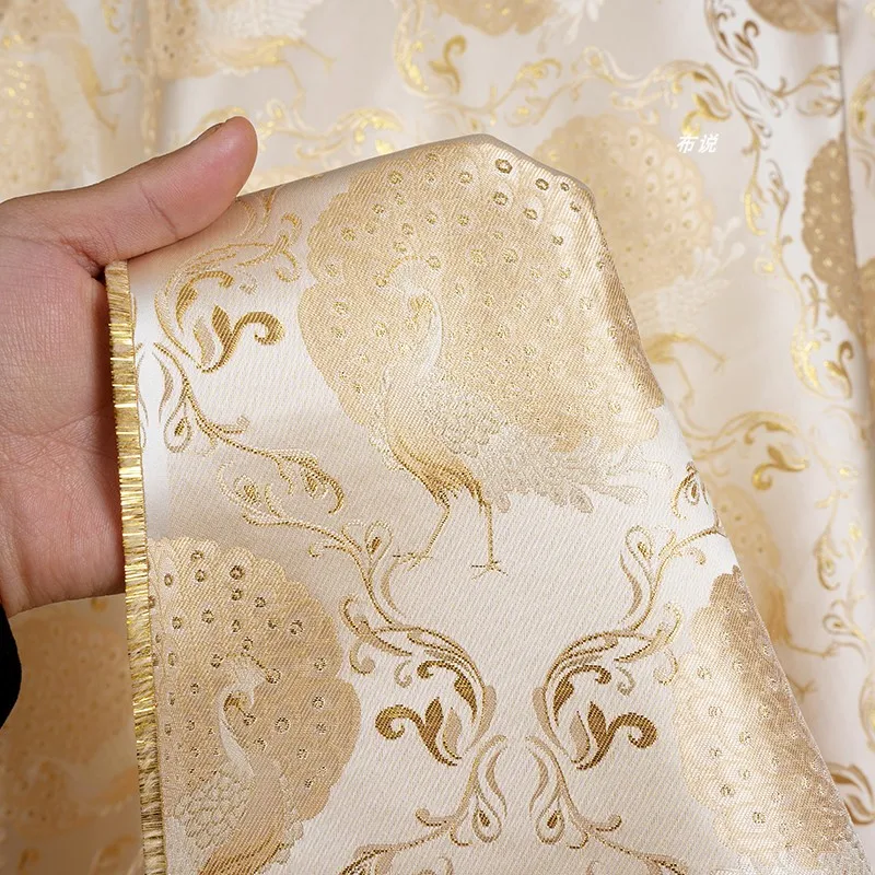 

Парчовая жаккардовая ткань с имитацией песен, окрашенная в виде пряжи для глянцевой одежды в китайском стиле, тканевый швейный материал на дворе