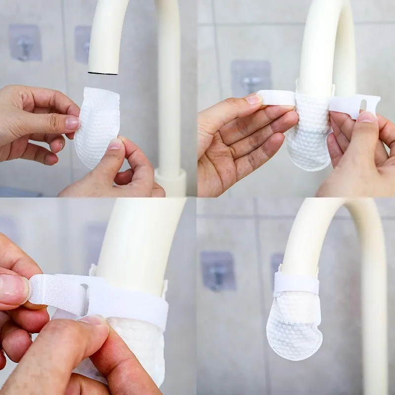 300/30x Faucet Filter Cotton Bags With Straps Anti Splash Kitchen Tap Water Filter Mesh Replacement Bathroom Sink Tap Accessory view 5