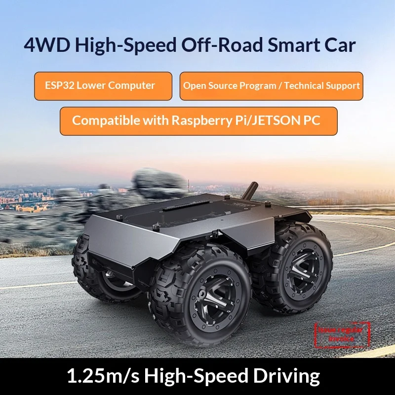 4WD Four-Wheel Expandable High-Speed Off-Road Smart Car WAVE ROVER Metal Mobile Robot with Chassis Trolley ESP32 Slave Computer
