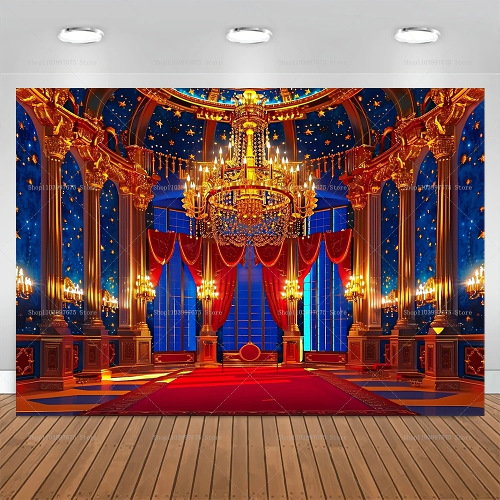 Palace Castle Backdrop Girl Birthday Party Background Decoration Photo Booth Banner Props