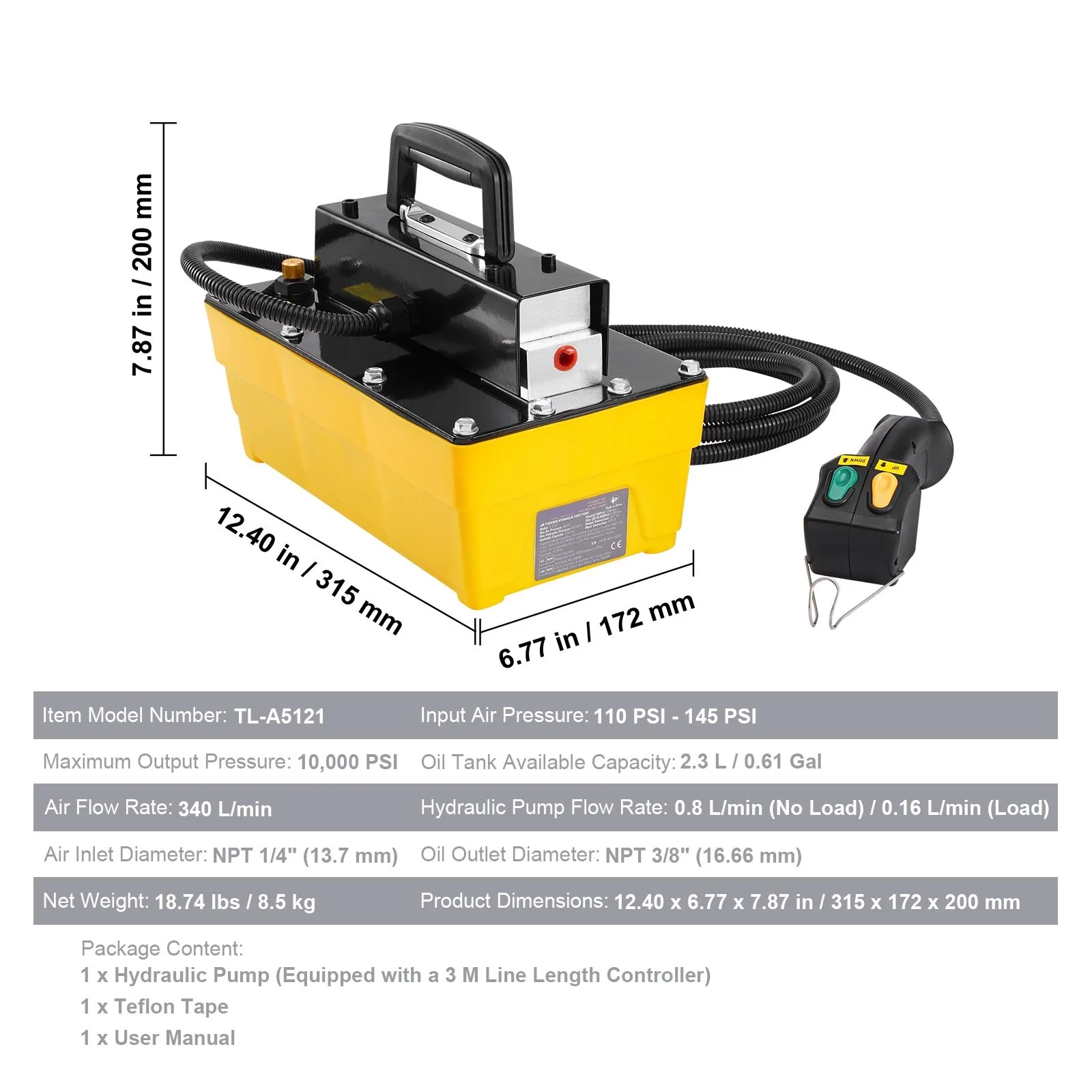 Air Hydraulic Pump Frame Machine Pump 10000PSI Air Over Hydraulic Pump