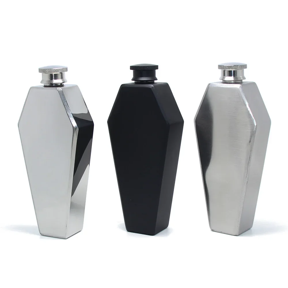 3.5oz Portable 304 SS 6-polygon Flagon Whiskey Vodka Wine Pot Hip Flask Alcohol Drinking Bottle Bar Party Outdoor Utensil