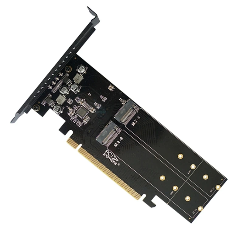 

New Pcie To M2 Adapter Card Pcie X16 4 Port M2 NVME M Key SSD Converter M.2 PCI Express X16 Adapter RAID Expansion Card