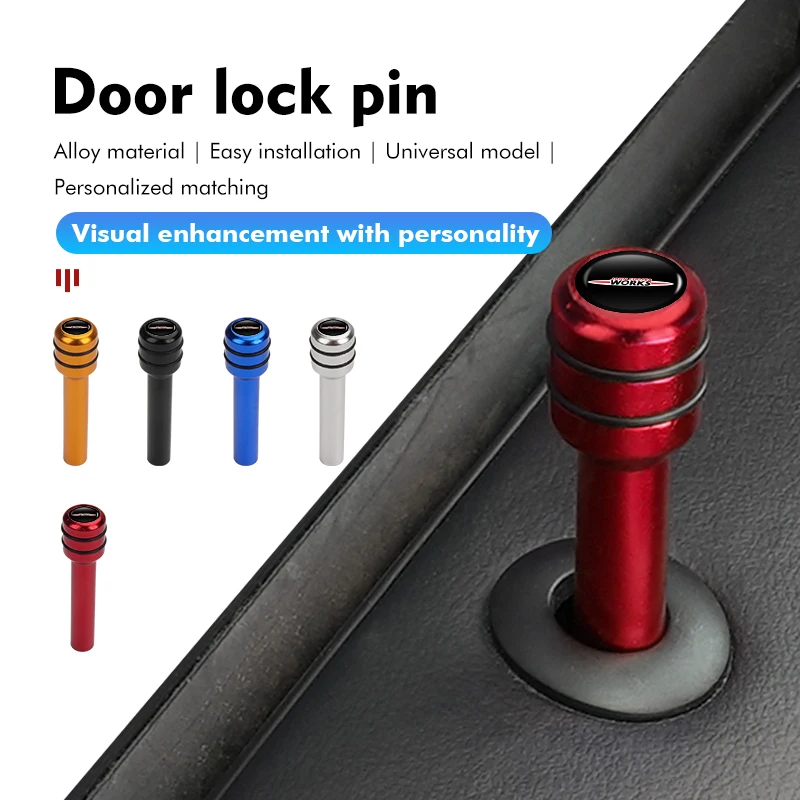 Para mini universal carro segurança fechadura da porta pino liga botão puxar acessório r60 f56 r56 f54 f57 r70 jcw john cooper funciona
