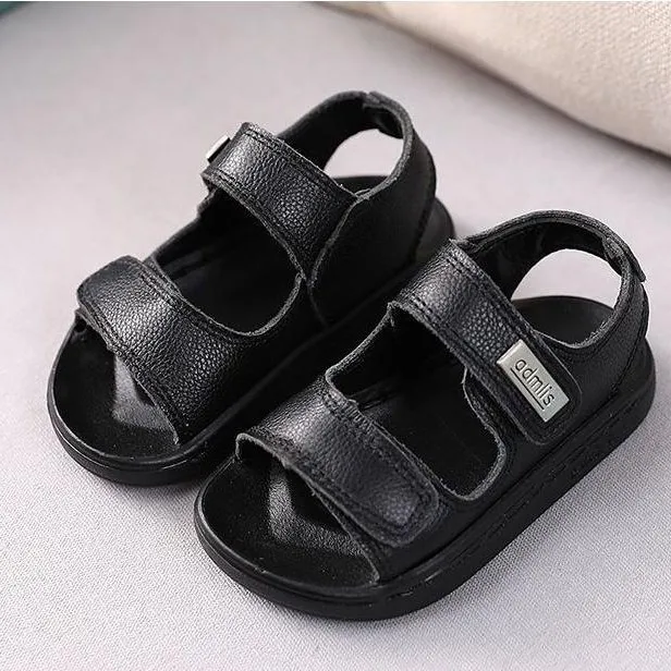 2026 Summer Open Toe Ultra Light Leather Boys Sandals Toddler Beach Shoes For Kids 2-6 Years Old