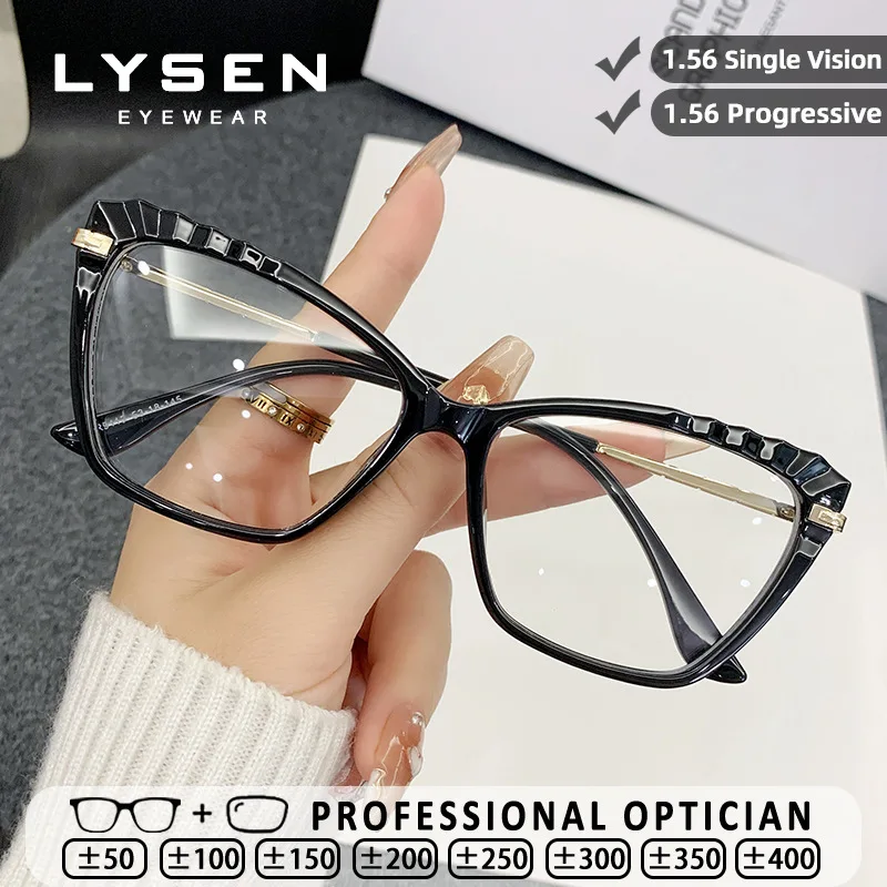 

LYSEN Fashionable Women Butterfly Frame Anti Blue Light Reading Glasses Anti-reflection Myopia Prescription Optical Eyeglasses