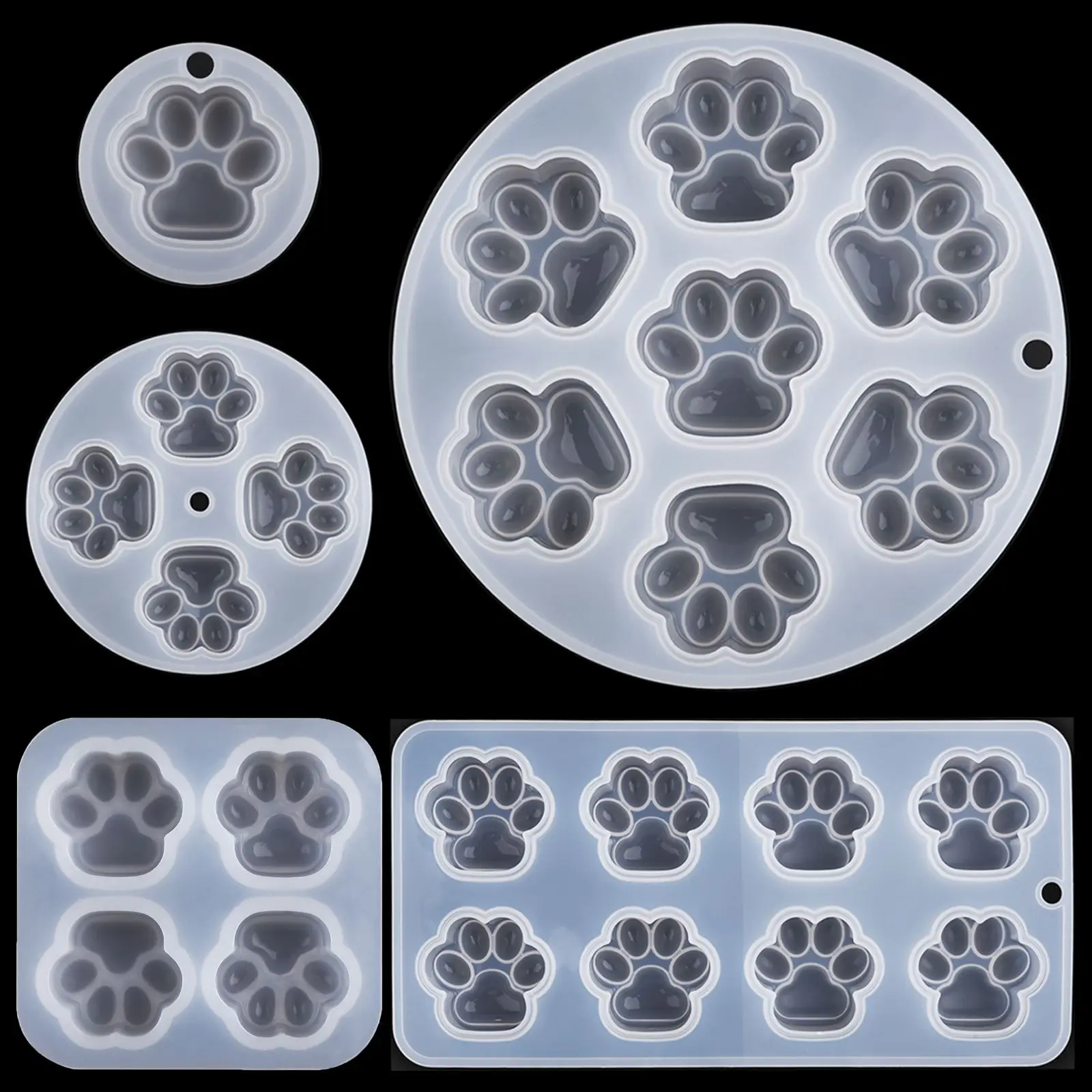 Cat Paw Pendant Silicone Mold Keychain Pendants Epoxy Resin Molds For DIY Epoxy Resin Crafting Mould Jewelry Making Crasfs