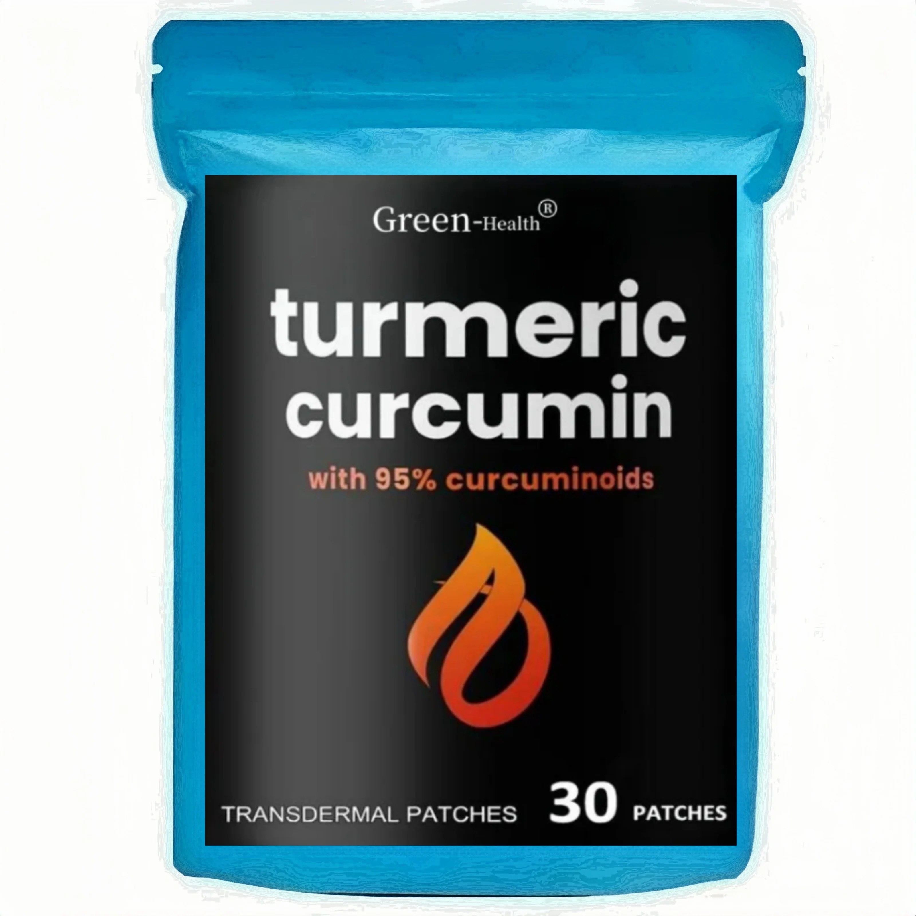 Turmeric Curcumin Transdermal Patches Joint Health, Brain, Heart & Immune - 30 Patches One Month Supply