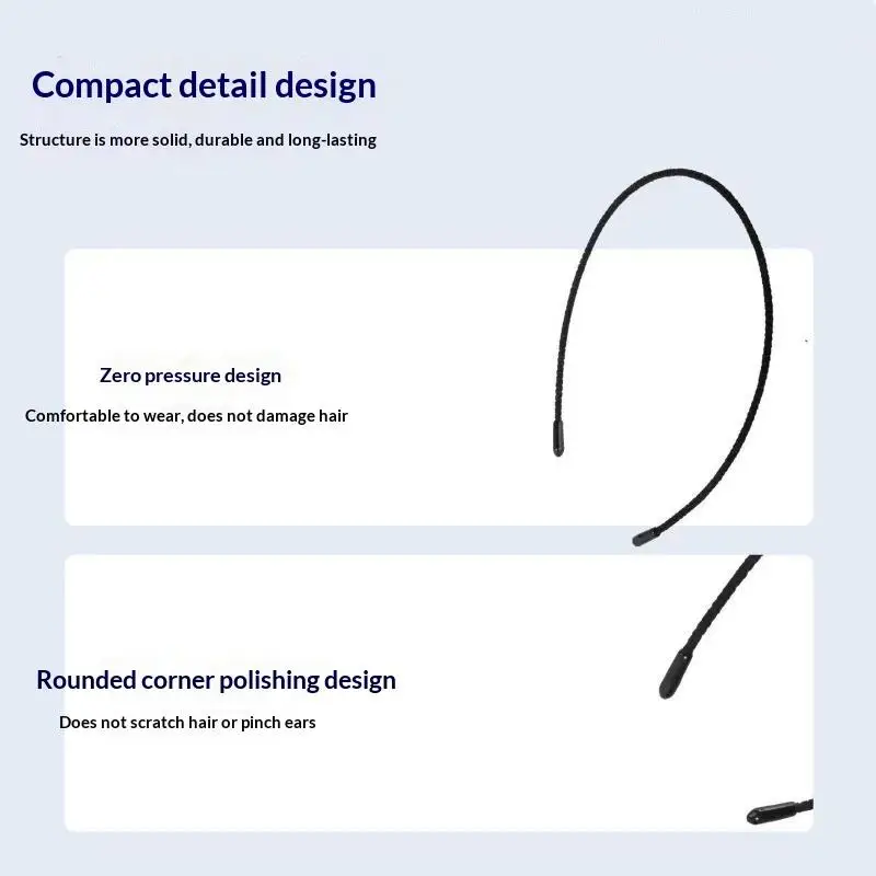 Ultradünnes, unsichtbares Stirnband, kein Einknicken, rutschfest, elastischer Haarreif, schmerzfreie Haarband-Heber für hohe Pferdeschwänze, schlankes Gesichtsdesign – Detail 7