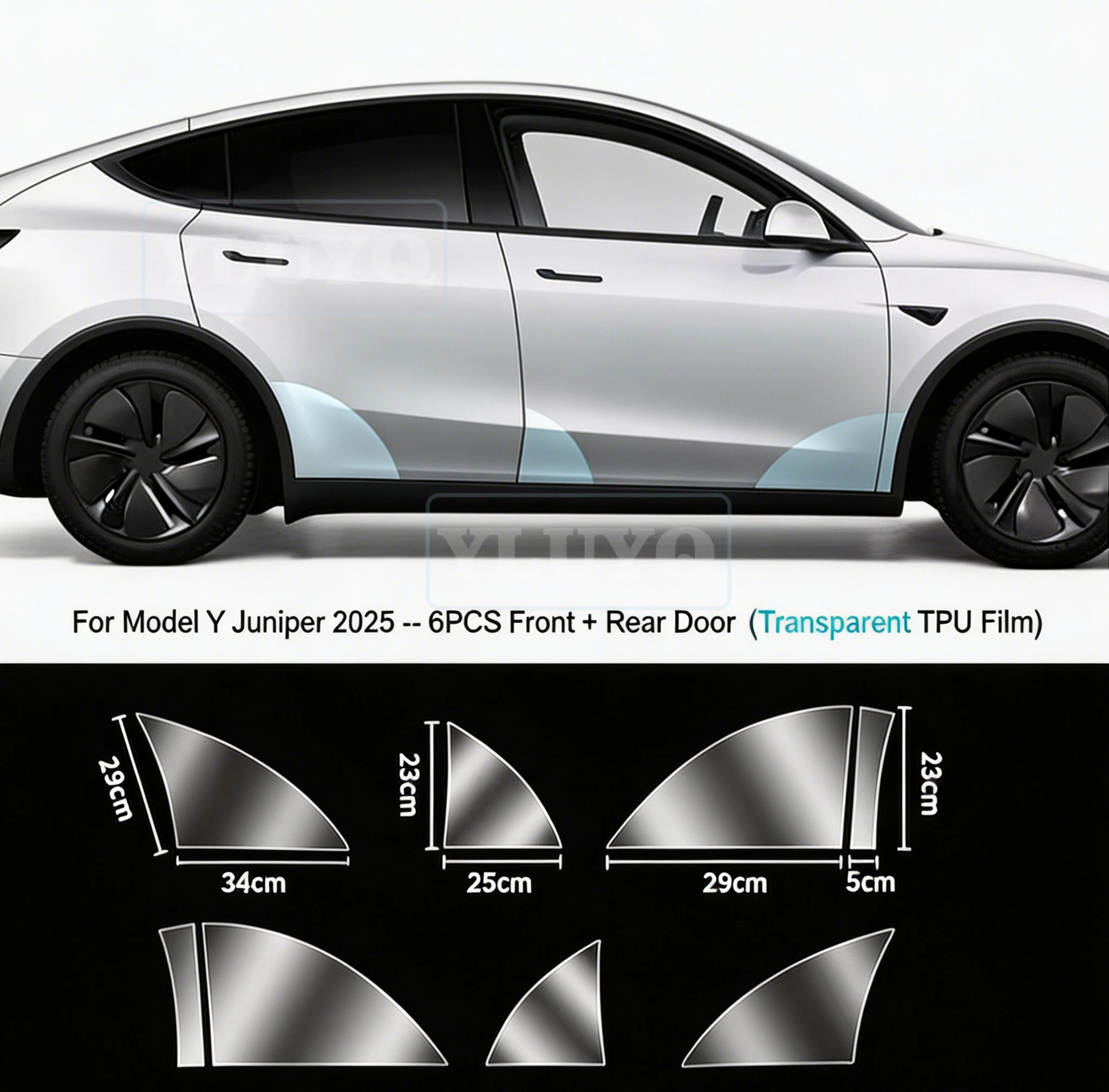 

For Tesla Juniper Model Y Car Door Protective Film Full Car Paint TPU Transparent Scratch-Resistant Film Car Body Modification