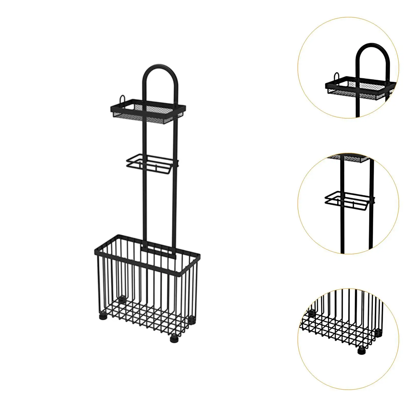 Toilet Paper Holder Stand Toilet Tissue Rack Space Saving Bathroom Organizer for Campers,Magazines,Small Items,Restroom,Cabins