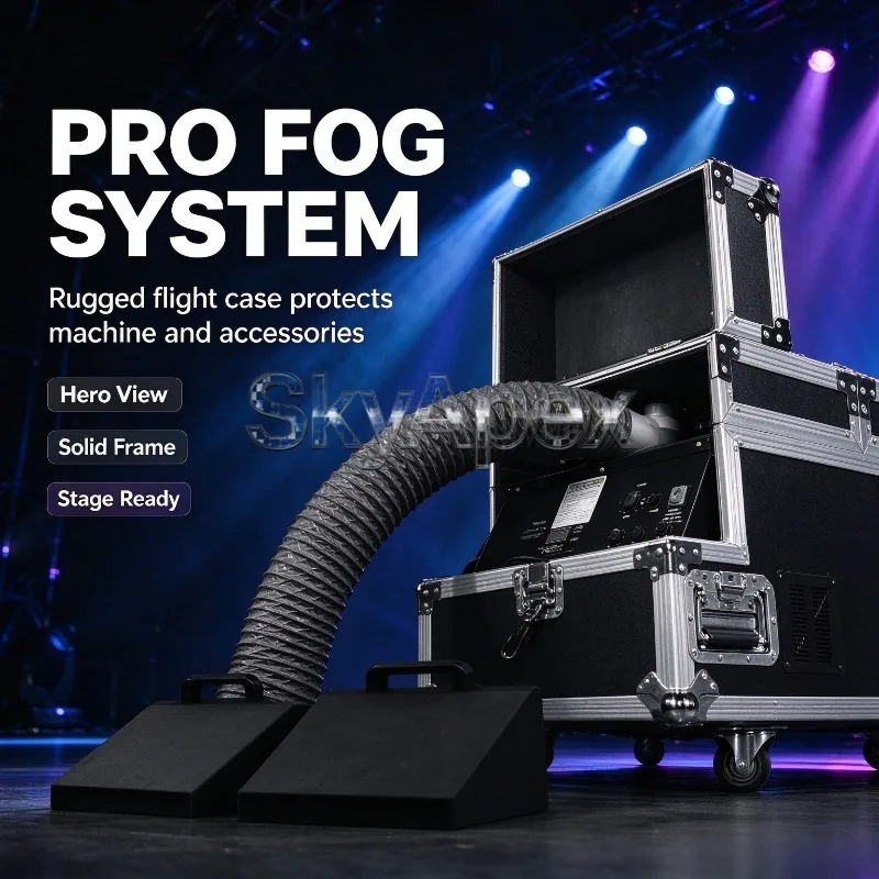 Outdoor Entertainment Cover Dual Hose Water Mist Machine Metal Remote Low Lying Water Based Fog For Wedding Concert Party
