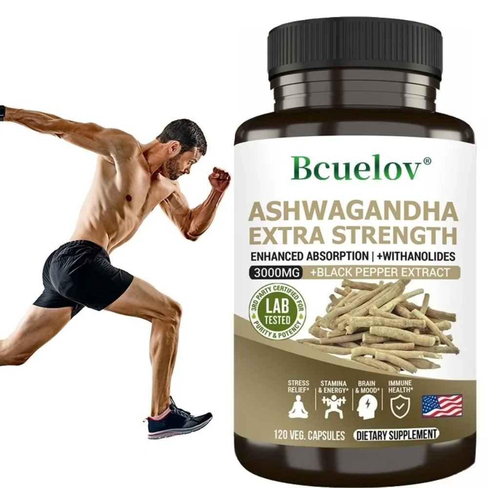 Organic Ashwagandha Root - Stress Relief & Sleep Support Supplement, Supports Balanced Energy Levels & Positive Outlook